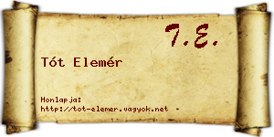 Tót Elemér névjegykártya
