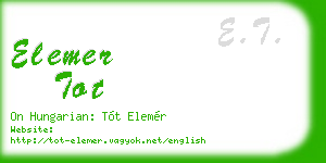 elemer tot business card