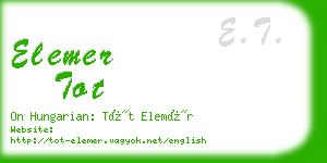 elemer tot business card